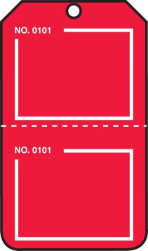 Blank Numbered Tags Perforated Safety Tag TPP223
