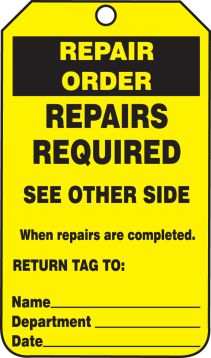 REPAIR ORDER <BR> REPAIRS REQUIRED