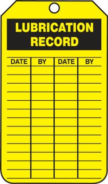 LUBRICATION RECORD