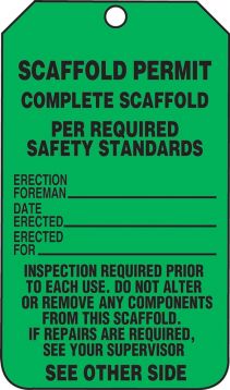 SCAFFOLD PERMIT COMPLETE SCAFFOLD PER REQUIRED SAFETY STANDARDS ...