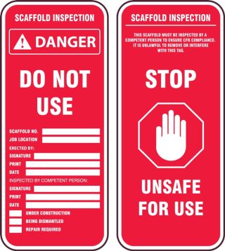 Danger Scaffold Incomplete Unsafe For Use