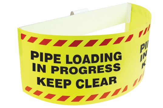 Trailer Warning Flag: Pipe Loading in progress, Keep Clear