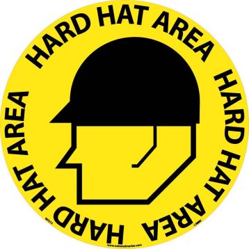 HARD HAT AREA WALK ON FLOOR SIGN