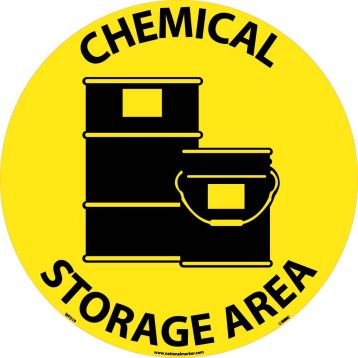 CHEMICAL STORAGE AREA WALK ON FLOOR SIGN