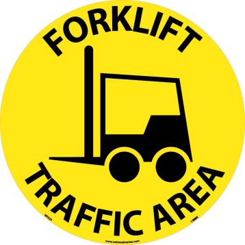 FORKLIFT TRAFFIC AREA WALK ON FLOOR SIGN