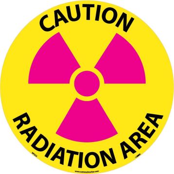 CAUTION RADIATION AREA WALK ON FLOOR SIGN