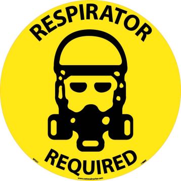 RESPIRATOR REQUIRED WALK ON FLOOR SIGN