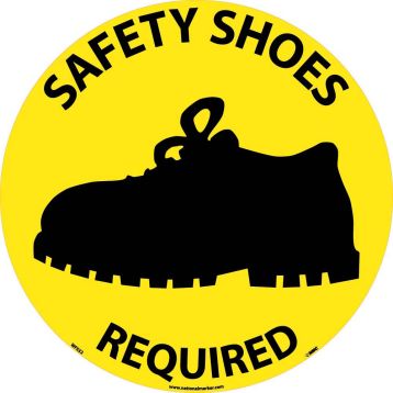 SAFETY SHOES REQUIRED WALK ON FLOOR SIGN
