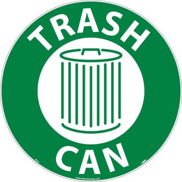WALK ON FLOOR SIGN, TRASH CAN