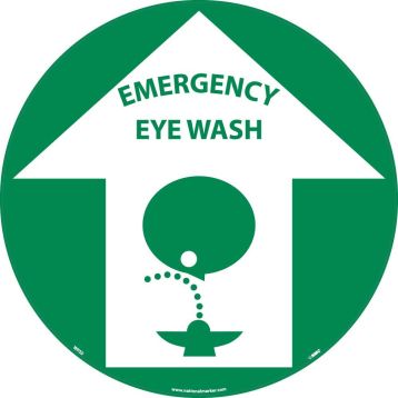 EMERGENCY EYE WASH WALK ON FLOOR SIGN