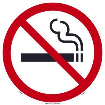 NO SMOKING SYMBOL WALK ON FLOOR SIGN