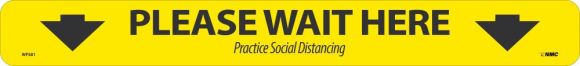 PLEASE WAIT HERE ARROW FLOOR STRIP