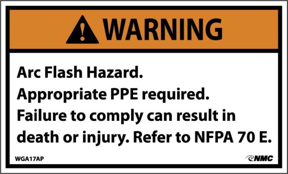 WARNING ARC FLASH HAZARD LABEL