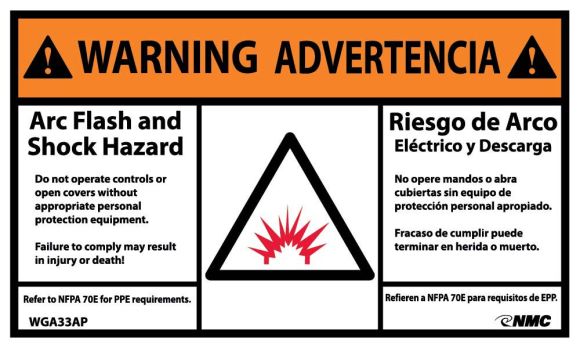 WARNING ARC FLASH HAZARD LABEL