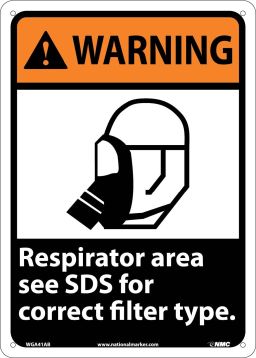 WARNING RESPIRATOR AREA INSTRUCTIONS SIGN