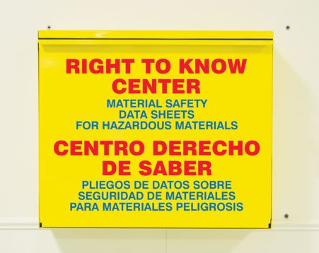 RIGHT TO KNOW CENTER MATERIAL SAFETY DATA SHEETS FOR HAZARDOUS MATERIALS (BILINGUAL)