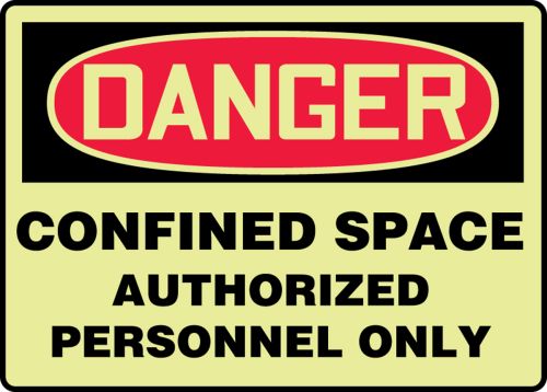 CONFINED SPACE AUTHORIZED PERSONNEL ONLY (GLOW)