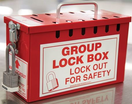 Lockout Tagout , Legend: PORTABLE GROUP SLOT LOCK BOX