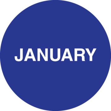 COLORED DOT LABELS - MONTHS