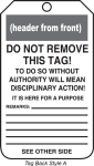 DO NOT OPERATE LOCKED/TAGGED LINE ENTRY CONFINED SPACE HOT WORKS REPAIR EQUIPMENT DEFECTIVE OTHER