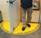 Swing Door Floor Sign: Full Swing