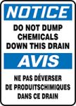 NOTICE DO NOT DUMP CHEMICALS DOWN THIS DRAIN (BILINGUAL FRENCH)