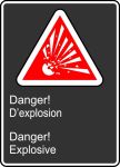 Safety Sign, Legend: DANGER EXPLOSIVE (DANGER D'EXPLOSION)