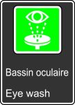 Safety Sign, Legend: EYE WASH (BASSIN OCULAIRE)