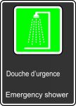 Safety Sign, Legend: EMERGENCY SHOWER (DOUCHE D'URGENCE)