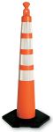 Tube Style w/ 12-lb. base & (2) 3”W reflective bands<BR><BR> Cone Style w/ 16-lb. base & (4) 4”W reflective bands