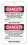 Safety Tag, Legend: DANGER (BLANK)
