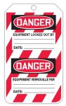 Safety Tag, Header: DANGER/PELIGRO, Legend: DANGER LOCKED OUT DO NOT OPERATE (BILINGUAL SPANISH)