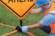 TILT-ADJUST™ SPRING-LESS TRAFFIC SIGN STAND