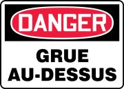 Safety Sign, Header: DANGER, Legend: DANGER CRANE OVERHEAD