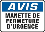 Safety Sign, Header: NOTICE, Legend: EMERGENCY SHUT-OFF