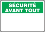 SÉCURITÉ ABOARD BLANK (BILINGUAL FRENCH)