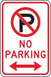 (NO PARKING SYMBOL) NO PARKING <----->