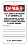 Safety Tag, Legend: DANGER DO NOT OPERATE (LOCK OUT TAG)