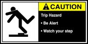 TRIP HAZARD BE ALERT WATCH YOUR STEP (W/GRAPHIC)