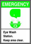 EYE WASH STATION KEEP AREA CLEAR (W/GRAPHIC)