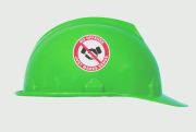 Hard Hat Sticker: No Offense Just Makes Sense w/no symbol over handshake
