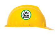 Safety Label, Legend: FIRST AID TRAINED (W/GRAPHIC)