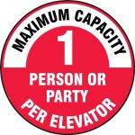 Maximum Capacity 1 Person or Party Per Elevator