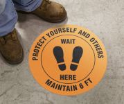 Protect Yourself And Others Wait Here Maintain 6 FT