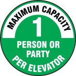 Maximum Capacity 1 Person Or Party Per Elevator