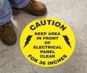 Plant & Facility, Legend: CAUTION KEEP AREA IN FRONT OF ELECTRIAL PANEL CLEAR FOR 36 INCHES