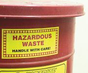 HAZARDOUS WASTE ACCUMULATION START DATE ____ CONTENTS ____ HANDLE WITH CARE! CONTAINS HAZARDOUS OR TOXIC WASTES