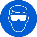 Safety Sign, Legend: WEAR EYE PROTECTION