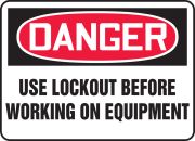 MLKT016XL 10 x 14 Inches Aluma-Lite AccuformDanger Use Lockout Before Working On Equipment Safety Sign 