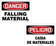 DANGER FALLING MATERIAL / PELIGRO CAlDA DE MATERIALES